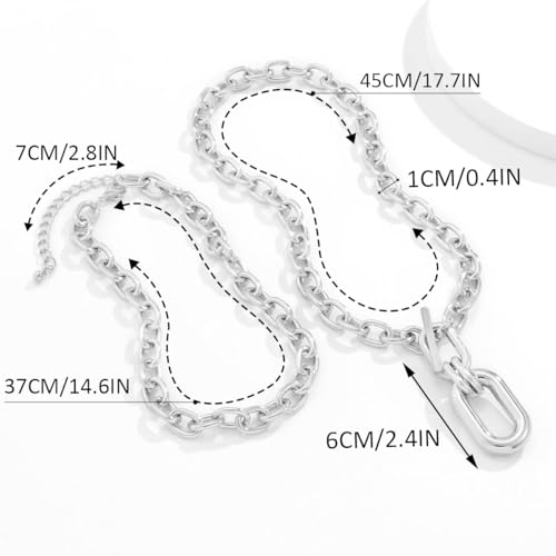 CLOACE Chunky Choker Necklaces Layered Pendant Necklace Chain Punk Thick Necklace Accessories for Women3