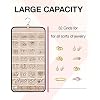 BAGSMART Hanging Jewelry Organizer Storage Roll with Hanger Metal Hooks Double-Sided Jewelry Holder for Earrings, Necklaces, Rings on Closet, Wall, Door, 1 piece, Medium, Black