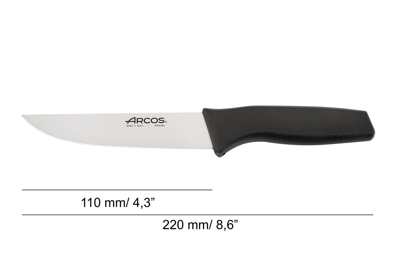 Arcos Nóż do warzyw, ostrze ze stali nierdzewnej NITRUM 110 mm, ergonomiczny uchwyt, odporny na mycie w zmywarce, seria Verona, kolor czarny