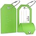 Shacke Luggage Tags with Full Back Privacy Cover w/ Steel Loops - Set of 2 (Green)