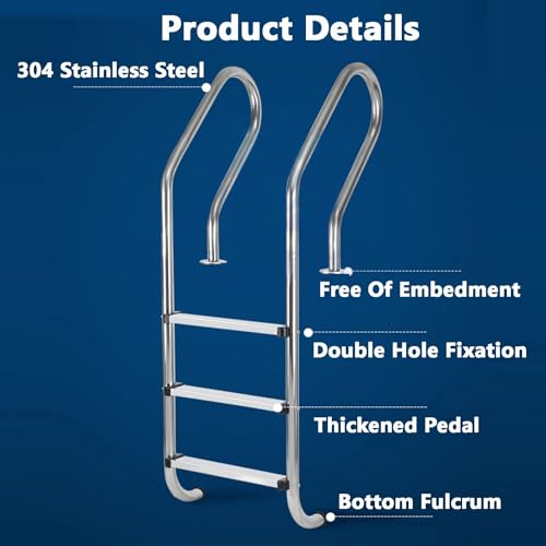 Escalera para piscina de acero inoxidable 2 peldaños miniatura 3