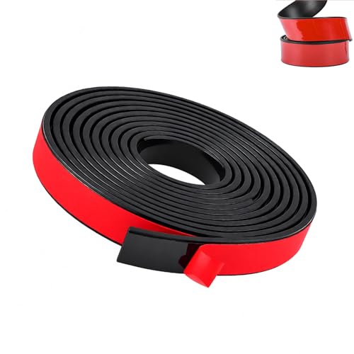 Gummistreifen Selbstklebend, (25mm x 2mm x 3m) Vollgummi Gummiprofil, Neoprenmatten Gummiplatten, Selbstklebend Neopren Gummimatte, für DIY, Dichtungen, Abdeckung, Schwarz