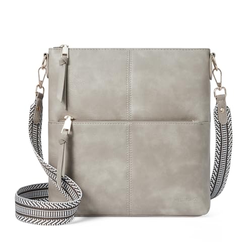 WESTBRONCO Crossbody Purses for Women Medium Shoulder Bag Vegan Leather Handbags with Guitar Strap