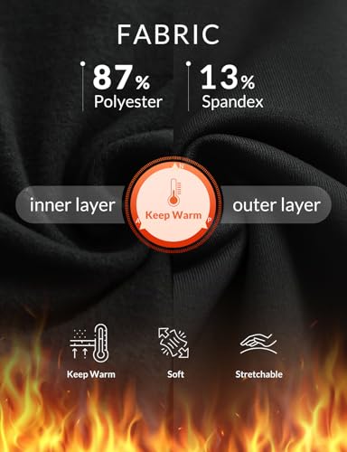 baleaf Women's High Waisted Fleece Lined Leggings Workout Gym Pants with Pockets Thermal Winter Cold Weather3