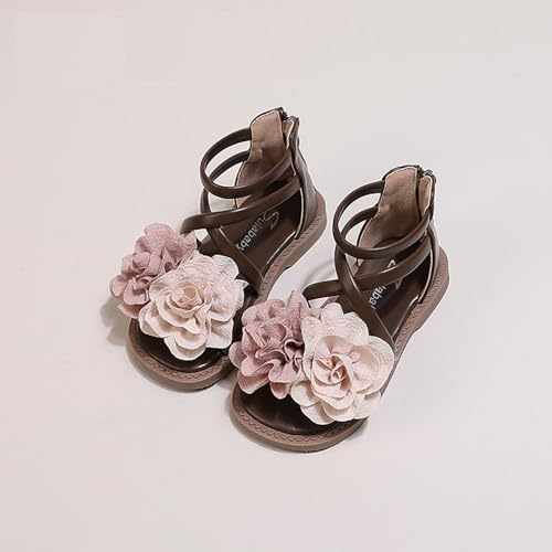 Girls Gladiator Sandals Flower Soft Princess Flat Shoes Cute Open Toe Breathable Summer Dress Sliders For Toddler Little Big Kids2