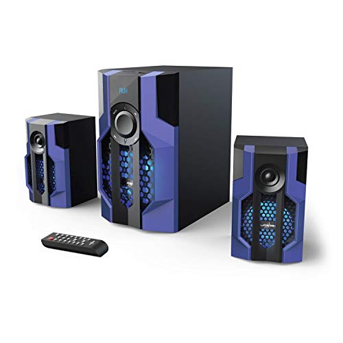 Soundsystem “SoundZ 2.1 Evolution”,schwarz-blau, 80 W Gaming-Speaker, für PC, Konsolen, TV, inkl. Beleuchtung, Kabel, USB, Bluetooth