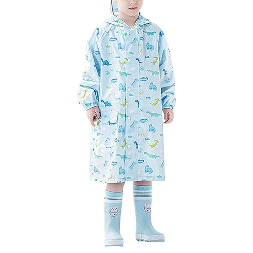 Toddler Boys Girls Raincoat Rain Poncho Lightweight Waterpoof Jacket Rainwear Pocket Rain Coats Slicker