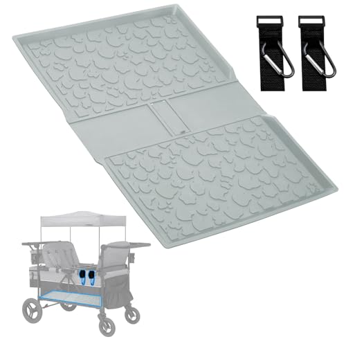 Image of All Weather Mat for Wrangler Deluxe 4 Seater Stroller Wagon,Myvikcar Insert Floor Protect Pad 31.5x22'' (Gray)