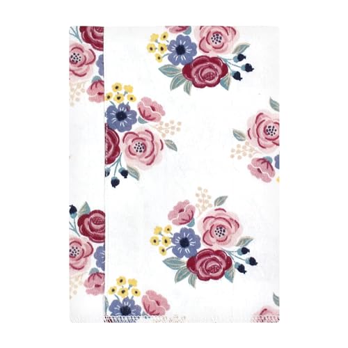 Image of Hudson Baby Unisex Baby Cotton Poly Flannel Burp Cloths, Blush Navy Floral 7-Pack, One Size