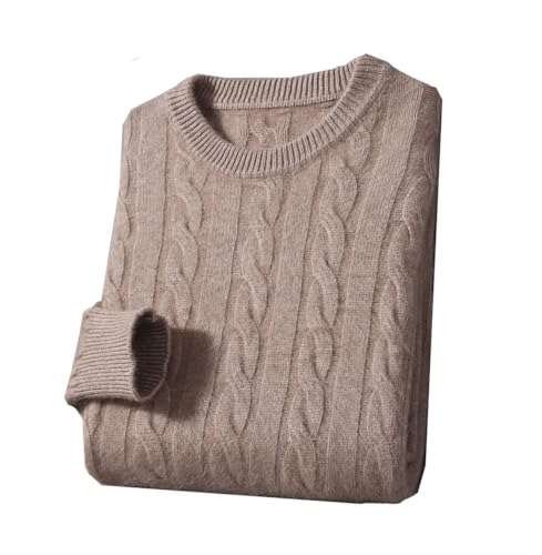 Men's Solid Wool Sweaters - Round Neck Thickened Pullover Winter Warm Casual Knitted Large Size Twist Tops