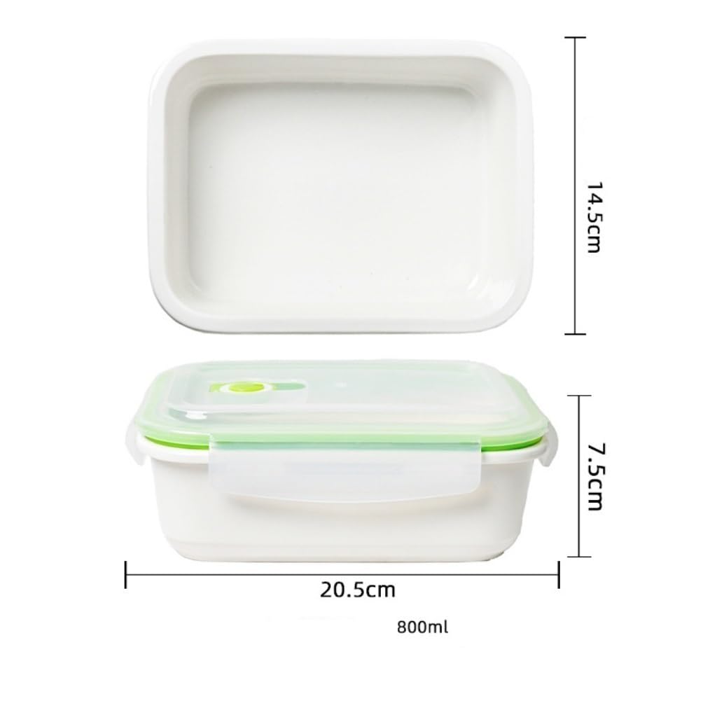 Recipientes para Alimentos Tazón de conservación de cerámica multiusos, caja sellada, recipiente de conservación de calefacción por microondas para Refrigerador Frutas Vegetales ( Color : White+cyan ,
