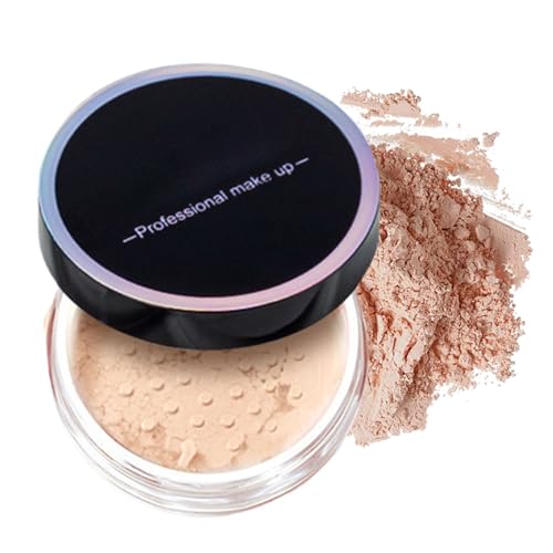 Setting Powder Soft Focus Matte Finish Loose for All Skin Types - Long Lasting, Oil Control, Smooth Baking Makeup with Powder Puff - Lightweight Fixing in Natural Colo -PINK