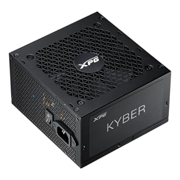 XPG Kyber Fonte de alimentação ATX 3.1 não modular com certificação Gold 850W 80 Plus, com conectores de 6 + 2 pinos com proteção de nível industrial e condensadores premium, ventilador de 120 mm