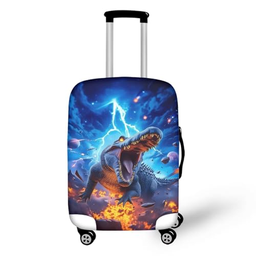 Image of Mumeson Starry Night Dinosaur Travel Luggage Cover Lightweight Suitcase Protector Scratch-Resistant Fit 30-32 Inch Baggage,Not Included Suitcase
