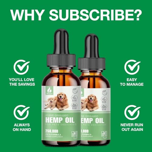 Image of Pet Hemp Oil for Dogs and Cats Organic Hemp Extract Drops Sleep Aid Anxiety Stress Hip & Joint Pain Relief Dog Calming Treats Rich in Omega 3-6-9 Natural Pet Hemp Oil（Natural）