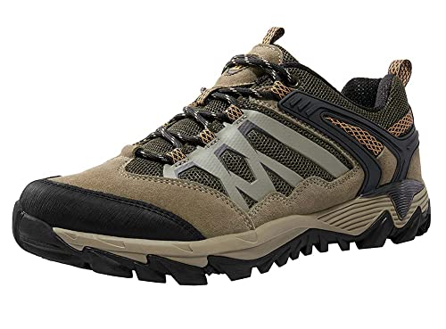 CAMEL CROWN Chaussures de randonnée pour homme - Chaussures basses - Amortissement - Antidérapantes - Pour l'escalade en plein air., vert olive, 41 EU Cover