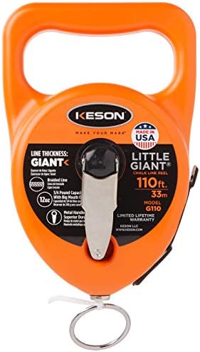 Keson G110 Little Giant Chalk Line Reel, 12-Ounce Chalk Capacity, 110-Foot