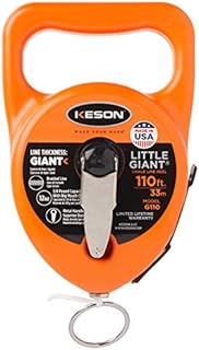 Keson G110 Little Giant Chalk Line Reel, 12-Ounce Chalk Capacity, 110-Foot