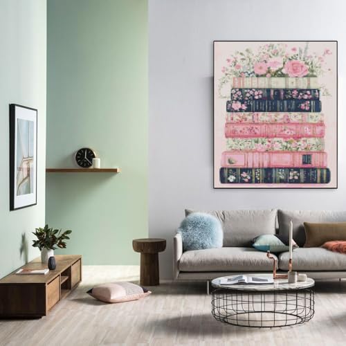 Image of MYBISYMQQ Stamped Cross Stitch Kits - Flower Embroidery Starter Kit for Adult Beginners,Book Cross Stitch Kits Embroidery Kit Arts and Crafts for Beginners 15.7 x 11.8 Inches