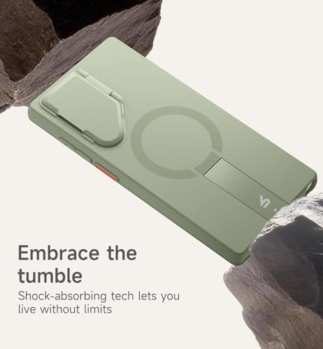 Image of SURITCH for Samsung Galaxy S23 Ultra Phone Case, Magnetic Protective Cover with Camera Cover & Adjustable Metal Kickstand for Galaxy S23 Ultra -Sage Green