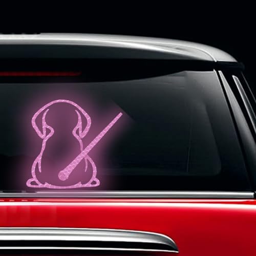 Image of Dog Decal Vinyl Sticker, Rear Wiper Decal Cute Dog Moving Tail Wiper Decals Reflective Stickers Windshield Wiper Stickers Window Wiper Decals Tags for Rear Vehicle Wipers (Purple)