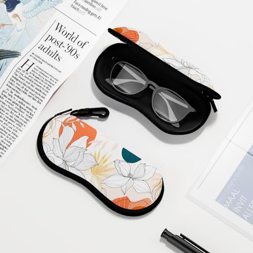 Image of Sunglasses Soft Case, Ultra Light Portable Neoprene Zipper Glasses Case for Men Women