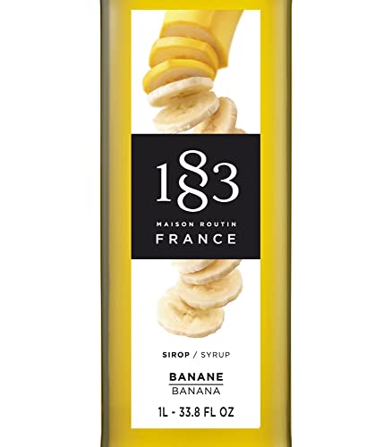 Image of 1883 Banana Syrup for Drinks, Made in France, 1 Liter Glass Bottle