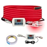 OEBLD Heat Tape for Water Pipes 15FT, Replaceable Smart Thermostat for Pipe Freeze Protection, Self-Regulating Roof Deicing Cable for Metal and Plastic Home Pipes, 110-120V