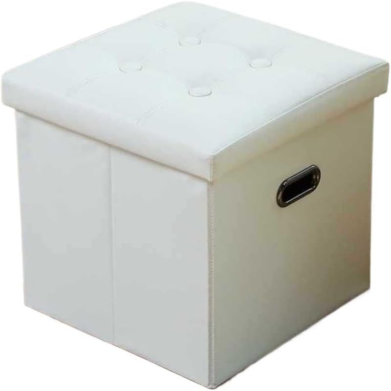 Leather Storage Stool with Handle, Window, Shoe Changing