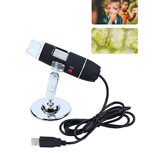 1600X HD Digital Mikroskop 8 LED Elektron Mikroskop USB Digital Mikroskop Vergrößerung mit Ständer Kompatibel mit Windows PC, Mac PC und