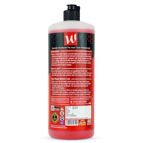 Image of WaveX Heavy Duty Car Exterior Trim Cleaner 1 LTR | Removes Browning Layer from Black Plastic, Stubborn Rust, Hardwater Spots, and buildup from Edges, Cleans Logo and Grills
