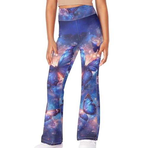 Sport Legging High Wasit Trousers Sport Tights Stretchy Capri Legging Girls Yoga Pants Size 9T 10T3