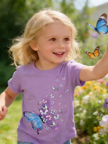 Image of Funnycokid Little Girls T Shirt for Toddler 3-7 Years Kids Tee Graphic Short Sleeve Clothes Tops