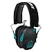 Walkers Razor Slim Electronic Muff (Black/Teal) Bundle with Hearing Protection and Safety Glasses Case, and Ballistic Protection Glasses (3 Items)