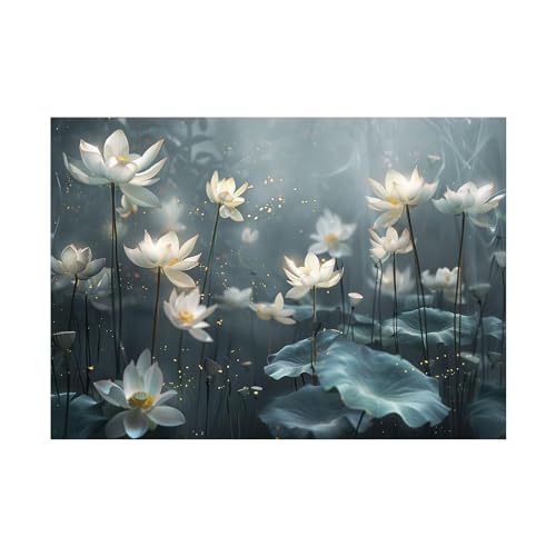 Toile lotus sur le lac 80x120cm pour instaurer une ambiance zen dans votre salon