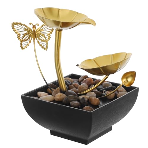 Fuente de mesa con cascada VALICLUD de resina y hierro para decoracion interior 2