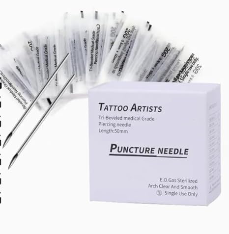 12G (2.0mm X 50mm) Body Piercing Tools Stainless Steel Hollow Sterilize Tattoo Needle Body Piercing 10pcs-image-32