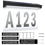 Solar Hausnummern Schild Wasserdicht Solarbetrieben 2 Modi Beleuchtet für Garten Straße Wohnung Hof Einfahrt Weg Außenbereich Residenz Hausnummer Anzeige