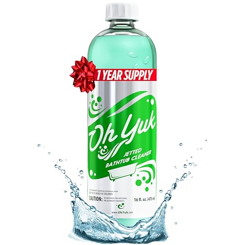 Oh Yuk Jetted Tub Cleaner for Jacuzzis, Bathtubs, Whirlpools, The Most Effective Jetted Tub Cleaner, Septic Safe, 4 Cleanings per Bottle - 16 Ounces