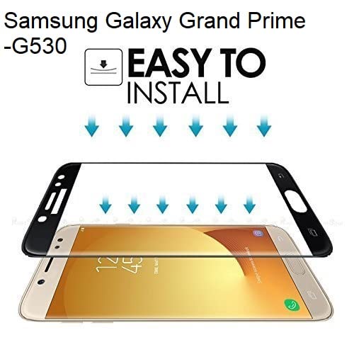 Image of Screen Protector for Samsung Galaxy Grand Prime | (G530) -Black Tempered Glass Edge-to-Edge 6D Screen Guard With Installation Kit