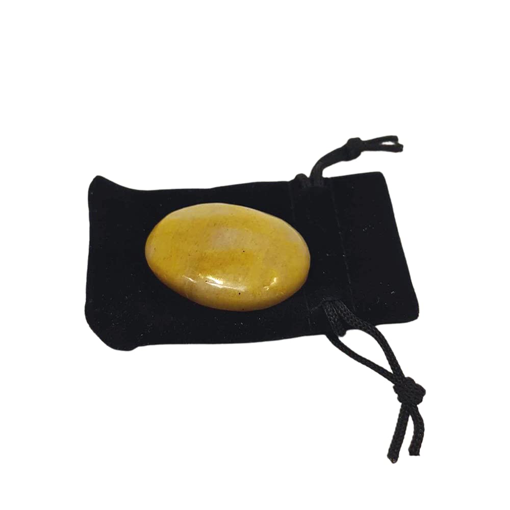 VIE Naturals Worry Thumb Stone, Yellow Aventurine, One