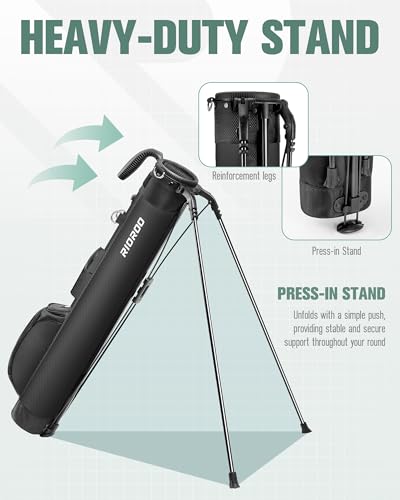 image for RIOROO Golf Stand Bag, Lightweight Par 3 Golf Bag Holds Up to 7 Clubs 