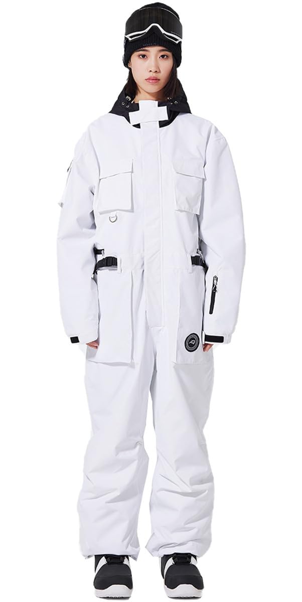 JELEUON Women Waterproof Ski Suit Waterproof Insulated Jumpsuit Overalls Loose Fit Winter Snowsuits for Outdoor Sports