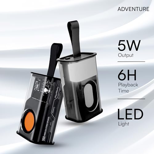 Image of HAPIPOLA Adventure Bluetooth Speaker Immersive Audio | Portable | Type c Charging | Built in mic | TWS Pairing Support | dustproof | handfree Calling | RGB Light | Light Weight 6 Hours Playback