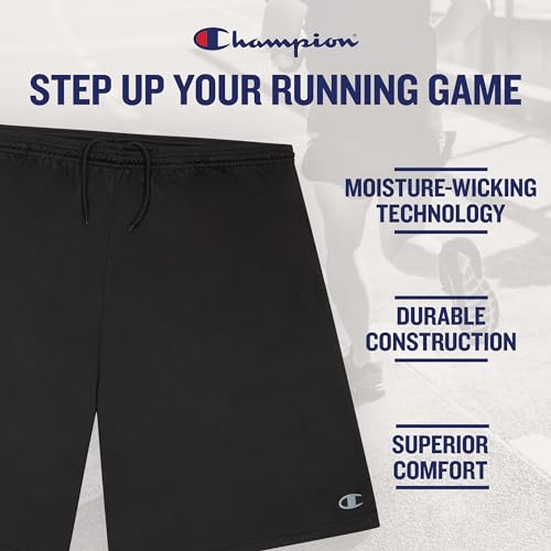 Champion Gym Shorts Men Big and Tall - 2 Pack Performance Dry Fit Running Shorts Black/Red - image 3
