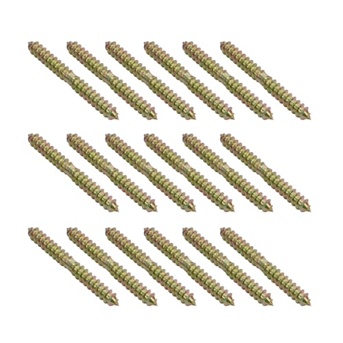 TOBBOMEY Pernos Autorroscantes de Doble Cabeza Galvanizados 6x60 Mm, Tornillos de Espiga para Muebles y Carpintería, 40 Unidades, Tornillos de Suspensión Resistentes Corrosión