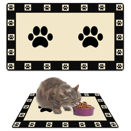 Alfombrilla De Comida para Mascotas para Perros y Gatos, 50 Cm ×30 cm Alfombra Comedero Perro Superabsorbente, Alfombra Comedero Gato Antideslizante para Comida De Mascotas, Descanso, Felpudo