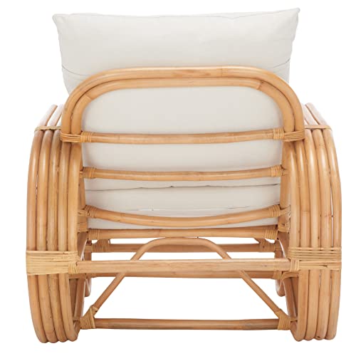 Sillón con cojín natural blanco madera miniatura 5