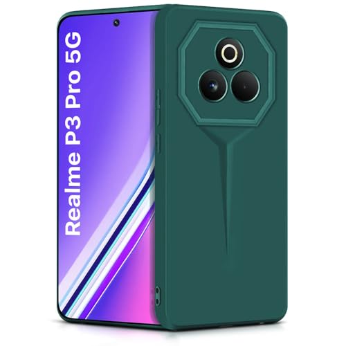 Image of WOW IMAGINE Back Cover for Realme P3 Pro 5G | Blade Series Ultra Thin Case with Lightweight Design | Camera Protection | Soft Matte Silicone Flexible Mobile Case - Green
