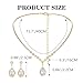 JAKAWIN Bride Silver Bridal Necklace Earrings Set Crystal Wedding Jewelry Set Rhinestone Choker Necklace for Women (Set of 3) (NK144-3) (2 Gold)